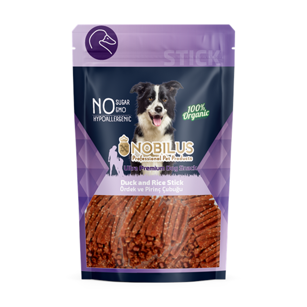 NOBİLUS ÖRDEK VE PİRİNÇLİ ÇUBUK Köpek Ödülü 80Gr