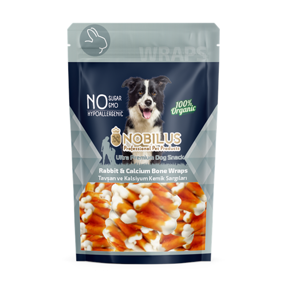NOBİLUS TAVŞAN SARGILI KALSİYUM KEMİK Köpek Ödülü 80Gr