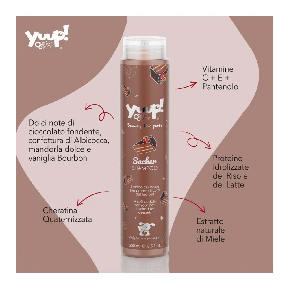 Yuup! Home-Sacher Shampoo 250 ml/8.5fl.oz made in italy