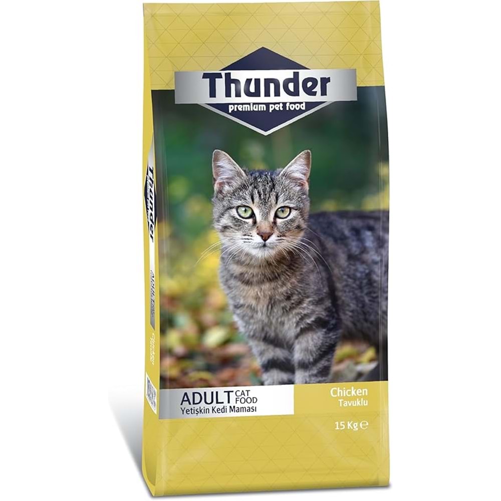 THUNDER TAVUKLU YETİŞKİN KEDİ MAMASI 15 KG