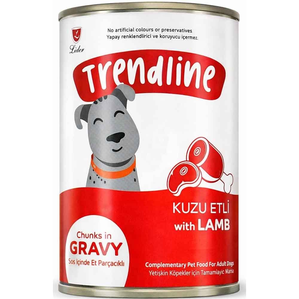 TRENDLINE KONSERVE SOS İÇİNDE ET PARÇACIKLI KUZU ETLİ YETİŞKİN KÖPEK MAMASI 400 G