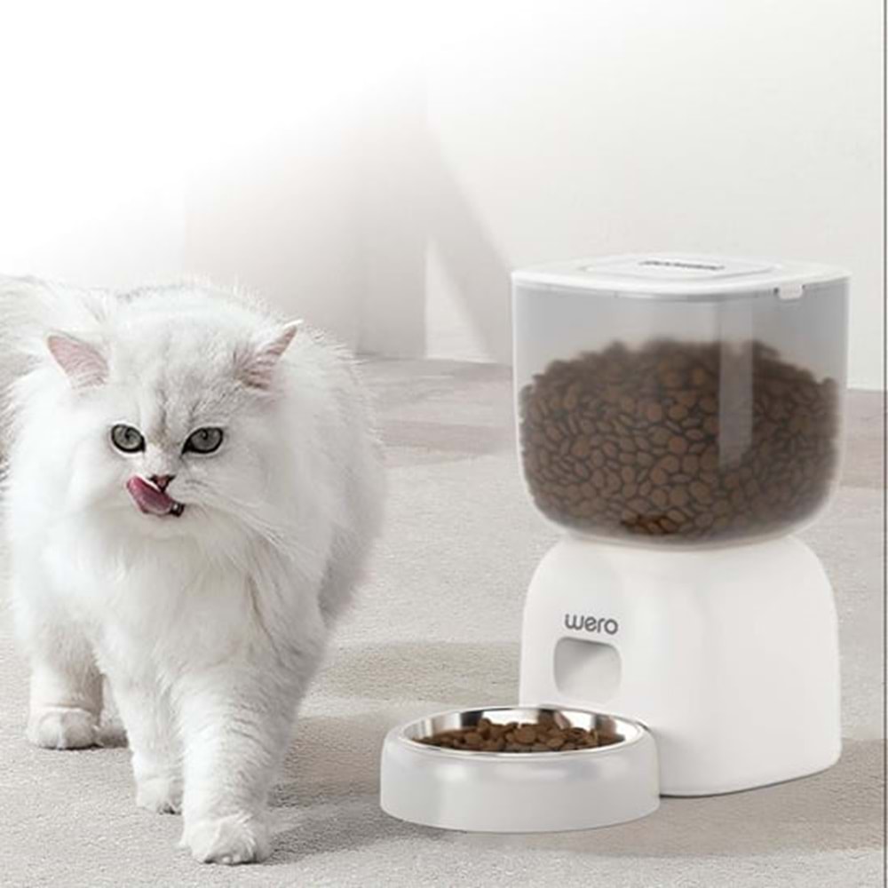 Wero 2İn1 Akıllı Kedi & Köpek Mama Kabı Ve Su Pınarı Seti | Wi-Fi Kontrollü, Otomatik Besleme (Wf1)