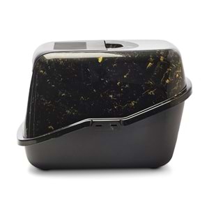 Savic Nestor Mermer | Şık Kedi Kum Kabı – Mermer Siyah Altın