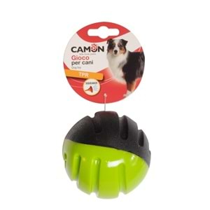 Dog toy - two-tone TPR ball w/squeaker, diam. 9.5cm