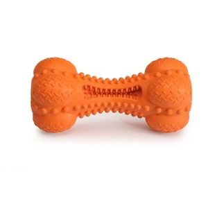 GIOCO CANE in gomma c/squeaker, Osso, approx. 17cm,