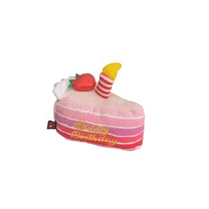 GIOCO cane in poliestere c/squeaker, fetta di torta, approx. 25cm