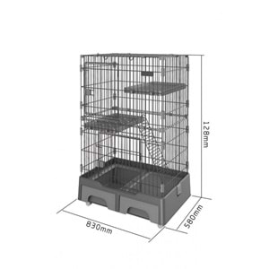 JCS ÇOK AMAÇLI KEDİ KAFESİ 2 KATLI 2 83*58*128