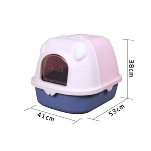 JCS KEDİ TUVALETİ FİLTRELİ KÜREKLİ 53*41*38