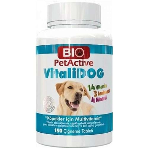 Bio petactive Vitalidog Köpekler İçin Multivitamin Tablet 150'Li