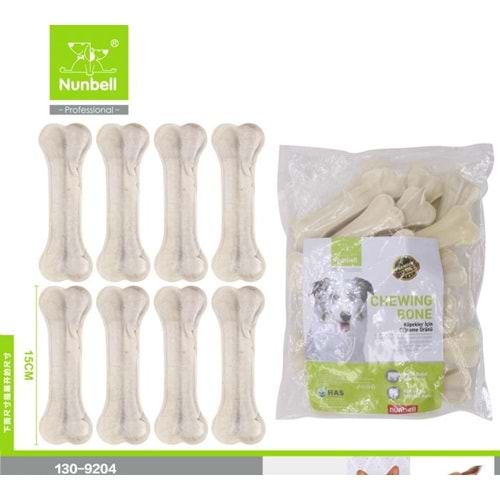 NUNBELL BEYAZ PRES KEMİK 15 CM 20Lİ