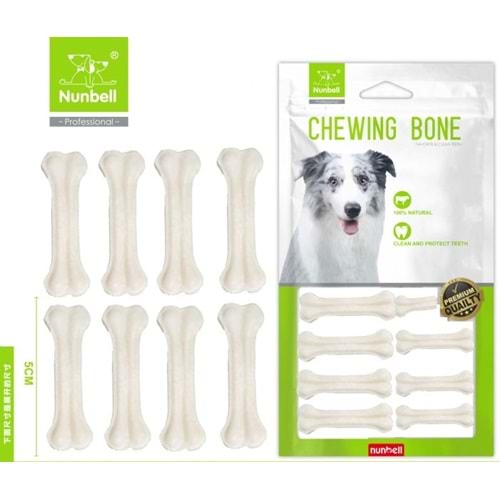 NUNBELL BEYAZ PRES KEMİK 5cm 8'li