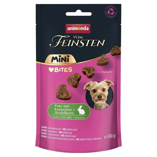 Animonda Vom Feinsten Hindi ve Tavşan Etli Yetişkin Mini Irk Köpek Ödül Maması 50g