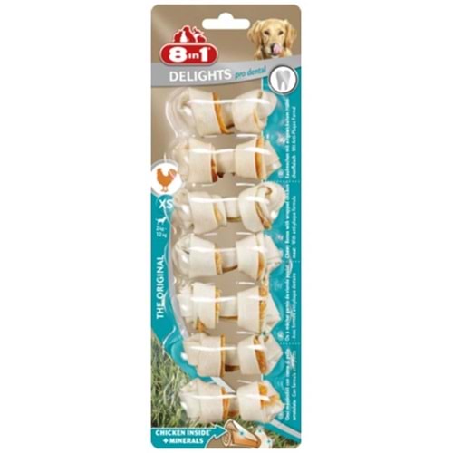 8IN1 Delights ProDental Diş Sağlığıiçin Köpek ÖdülKemiği Tavuklu XS 84GR