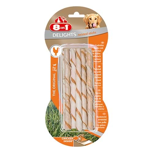 8IN1 DelightsBurgu Çubuk KöpekÖdül Kemiği Tavuklu- 55GR
