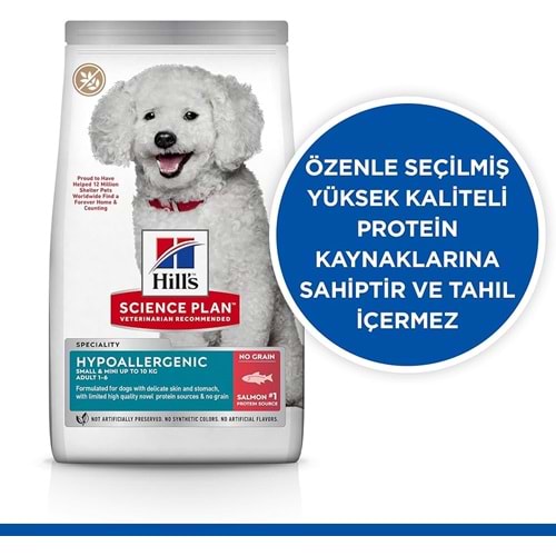 Hill's SP Hipoalerjenik Tahılsız Somonlu Küçük ve Mini Irk Yetişkin Köpek Maması 1.5KG