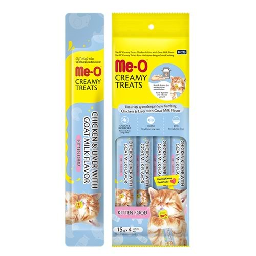 Me-O Krema-Kitten-Keçi Süt.Tav.&Ciğ 4x15Gr