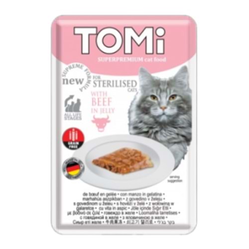 TOMİ KEDİ KISIRLAŞTIRILMIŞ DANA TAHILSIZ POUCH 85G MAMA