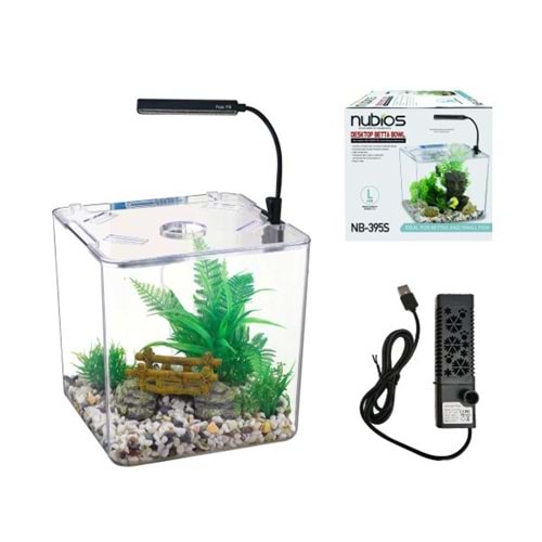 NUBİOS MASAÜSTÜ PLASTİK AKVARYUM SETİ 12 L FANUS