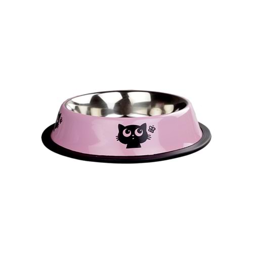 Fancy Paws Kedi Desen Ç. Mama Kabı-Pembe-8 Oz.-12cm