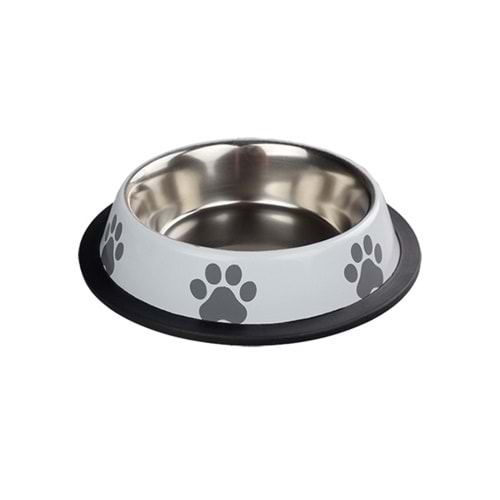 Fancy Paws Pati Baskılı Beyaz Ç.Mama Kabı-8 Oz- 12cm