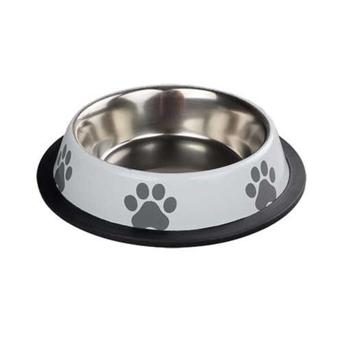 Fancy Paws Pati Baskılı Beyaz Ç.Mama Kabı-16 Oz- 15.5cm