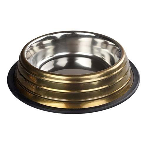 Fancy Paws Kabartma Çizgili Gold Ç.Mama Kabı 24Oz-17cm