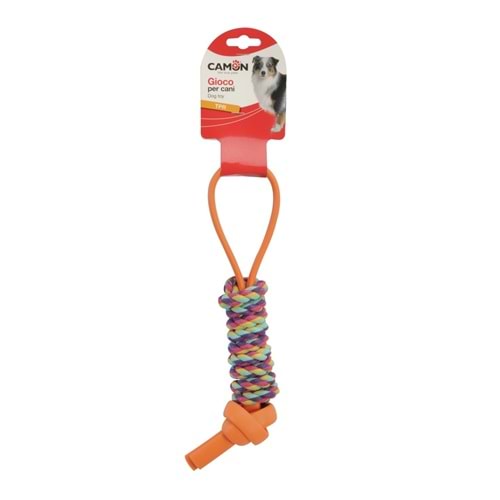 Dog toy in TPR with rolled rope, approx. 31cm