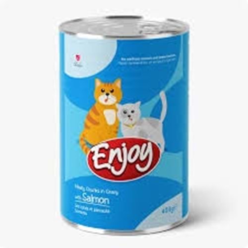 ENJOY KONSERVE SOS İÇİNDE ET PARÇACIKLI SOMONLU YETİŞKİN KEDİ MAMASI 400 G