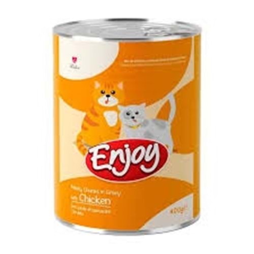 ENJOY KONSERVE SOS İÇİNDE ET PARÇACIKLI TAVUKLU YETİŞKİN KEDİ MAMASI 400 G