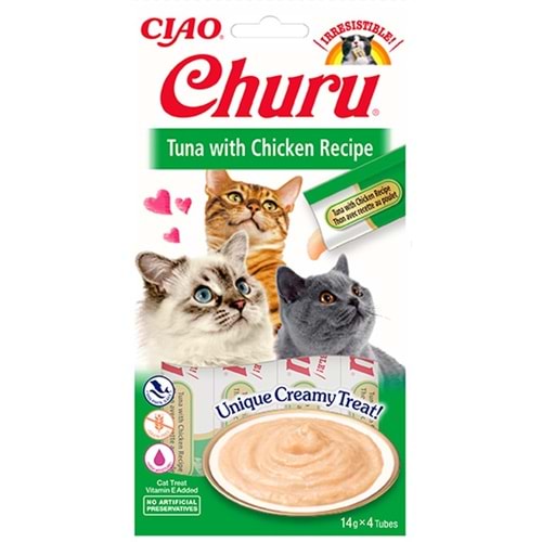 Ciao Churu Cream Ton Balıklı ve Tavuklu Kedi Ödül Kreması 4 x 14 Gr