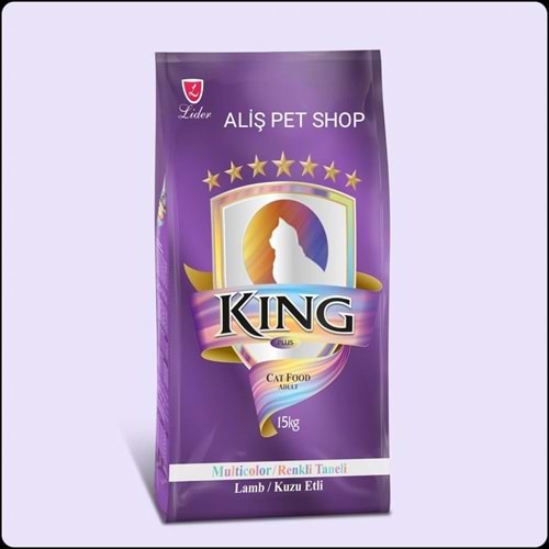 KING ETLİ RENKLİ TANELİ YETİŞKİN KEDİ MAMASI 15 KG