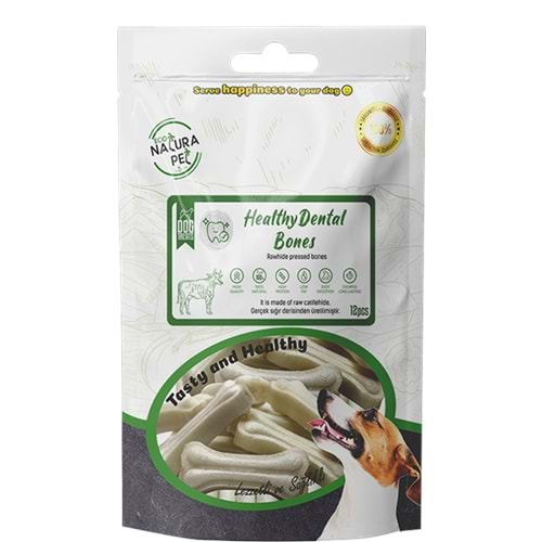 Eco Natura Pet Healty Dental Bones Beyaz Pres Kemik 5cm 12li 90Gr