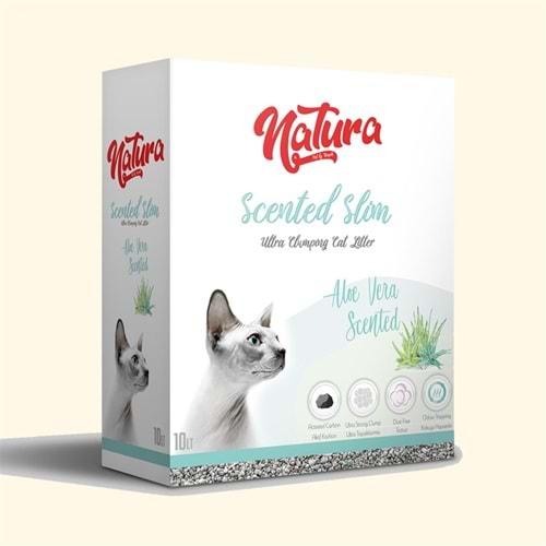 Natura Scented Slim İnce Taneli Aloe Vera Kokulu Kedi Kumu 10 Lt