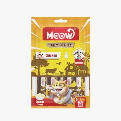 MOOW TAVUKLU KEÇI SÜTLÜ 12GR X 6 12 LI KEDI KREMA ÖDÜLÜ