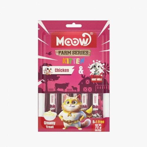 MOOW TAVUKLU KEÇI SÜTLÜ 12GR X 6 12 LI YAVRU KEDI KREMA ÖDÜLÜ