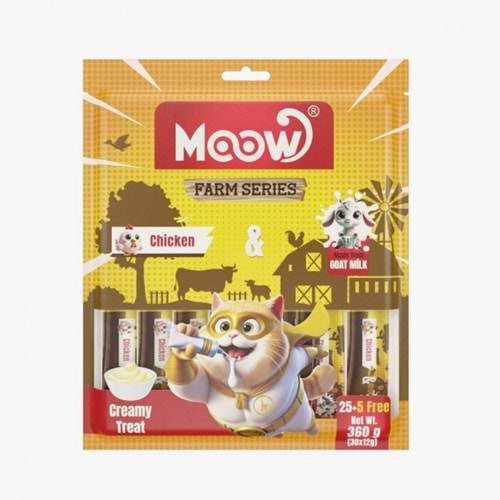 MOOW TAVUKLU KEÇI SÜTLÜ 12GR X 30'LU KEDI KREMA ÖDÜLÜ