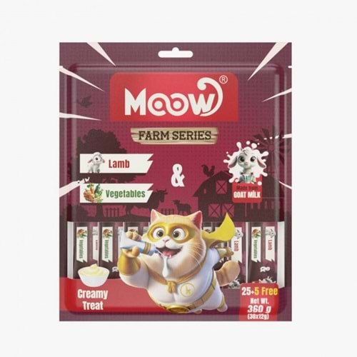 MOOW KUZU ETLI&SEBZELI KEÇI SÜTLÜ 12GR X 30' LU KEDI KREMA ÖDÜLÜ
