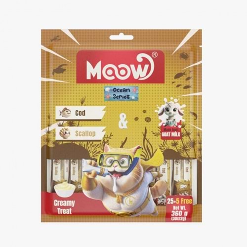 MOOW MORINA BALıKLı&DENIZ TARAKLı KEÇI SÜTLÜ 12GR X 30'LU KEDI KREMA ÖDÜLÜ