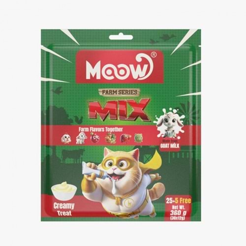 MOOW KARıŞıK 6 LEZZETLI ÇIFTLIK SERISI KEÇI SÜTLÜ 12GR X 30' LU KEDI KREMA ÖDÜLÜ