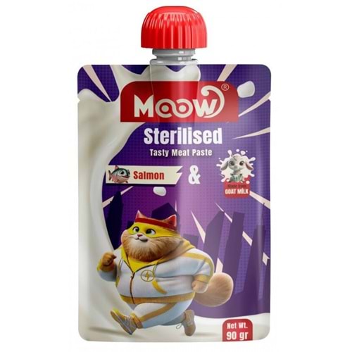 MOOW TAZE SOMONLU&KEÇI SÜTLÜ STERILISED KEDI ET EZMESI 90GR
