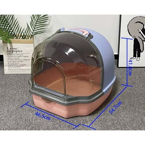 JCS KEDİ TUVALETİ KORİDORLU KEPÇELİ 57.5*44*44