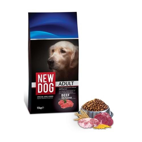 new dog biftekli yetişkin köpek maması 15 kg