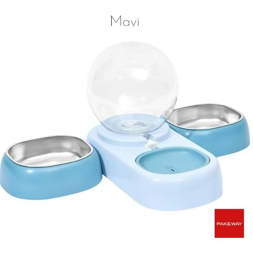 Evcil Hayvan Otomatik Su Kabı 2,5 Lt Ve 2 adet Mama Kabı 50x31x22cm