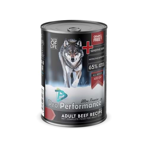 PRO PERFORMENCE ADULT DOG BEEF 400GR*24