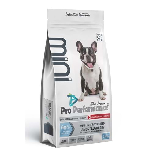 Pro Performance Adlt Mini Dog Light And Sterilised Lamb & Blueberry 2 Kg