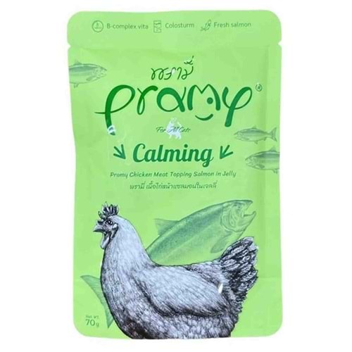 Pramy Jöle İçinde Somonlu ve Tavuklu Yetişkin Kedi Konservesi 70gr