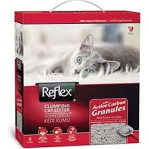 REFLEX AKTİF KARBON GRANÜLLÜ BENTONİT KEDİ KUMU 6 L