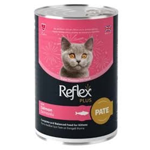 REFLEX PLUS PATE İÇİNDE ET PARÇACIKLI SOMONLU YAVRU KEDİ MAMASI 395 G