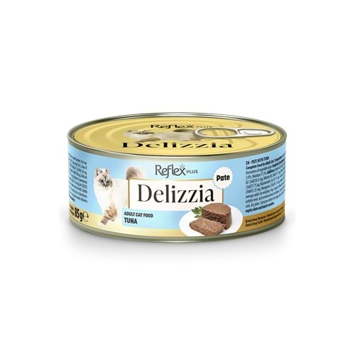 REFLEX PLUS DELIZZIA KIYILMIŞ TON BALIKLI YETİŞKİN KEDİ MAMASI 85 GR