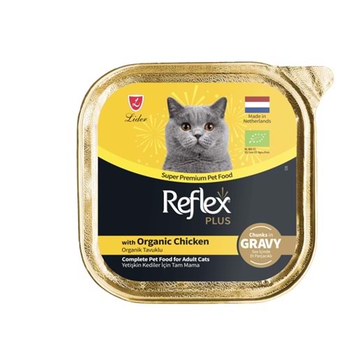 Reflex Plus Sos İçinde Et Parçacıklı Organik Tavuklu Yetişkin Kedi Maması 85 g